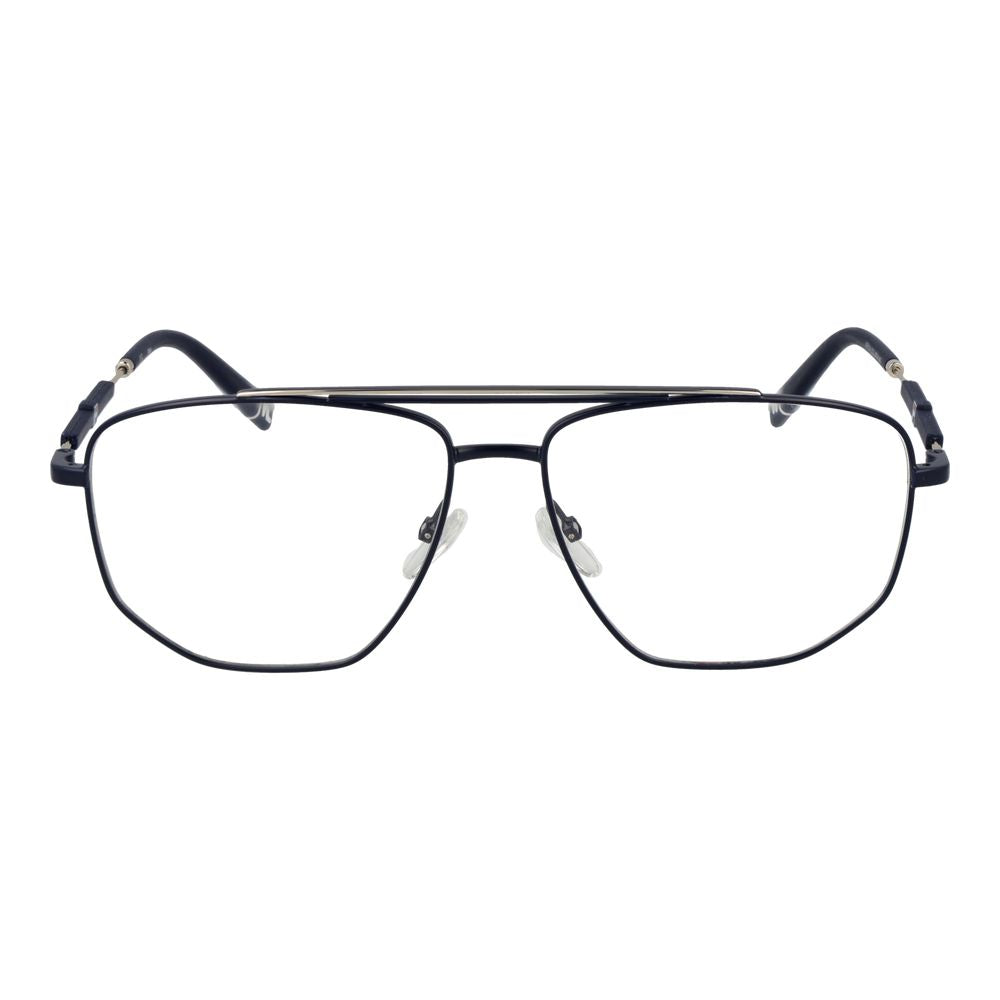 Eyeglasses Frames by Fila for men in stainless steel blue features an refined silhouette, showcasing a sophisticated blue coloured frame and refined full-frame frame design for a refined look.