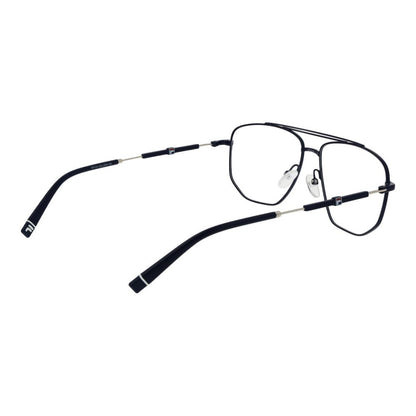 Eyeglasses Frames by Fila for men in stainless steel blue showcases a reflective silhouette, artfully incorporating a sophisticated blue coloured frame with a distinct full-frame frame design.