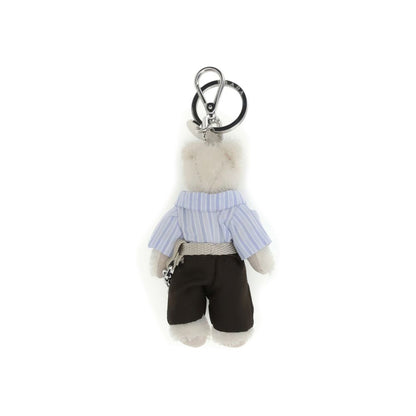 Keychain by Prada for men in bos taurus calfskin leather and multicolor showcases a artisanal design, artfully incorporating , , and for a artisanal finish.