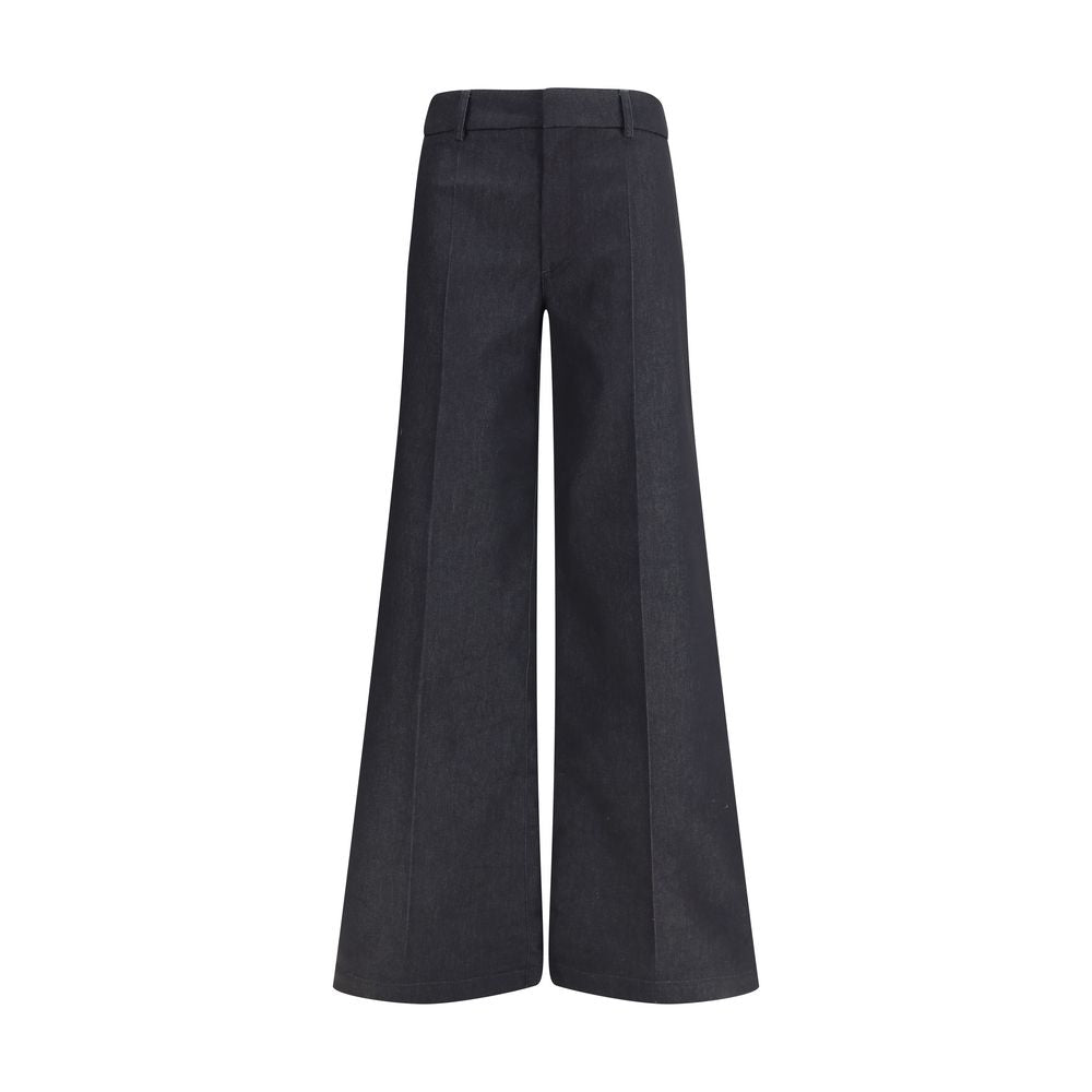 Trousers by Darkpark for women in stretch polyester cotton black presents a smart silhouette, meticulously detailed with a smart flared, relaxed-fit & regular-fit, a smart long, and a smart .