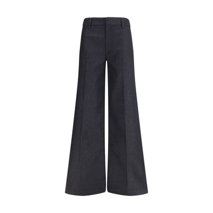Trousers by Darkpark for women in stretch polyester cotton black presents a smart silhouette, meticulously detailed with a smart flared, relaxed-fit & regular-fit, a smart long, and a smart .