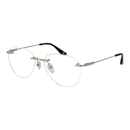 Eyeglasses Frames by BMW for men in titanium and silver showcases an refined featuring a sophisticated silver coloured frame for an refined and refined aesthetic.