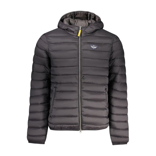 Hooded Puffer Jacket by Armata Di Mare for men in polyamide black features an on trend silhouette, showcasing refined pockets, hooded, insulated & windproof and a sophisticated wrap hooded neckline for a truly on trend finish.