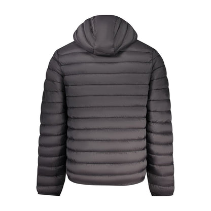 Hooded Puffer Jacket by Armata Di Mare for men in polyamide black showcases a bohemian silhouette, artfully detailed with a bohemian wrap hooded neckline and signature pockets, hooded, insulated & windproof for a truly bohemian finish.