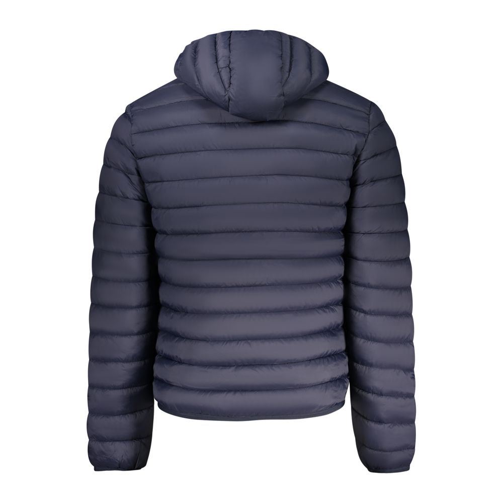 Hooded Windbreaker Jacket by Armata Di Mare for men in polyamide blue showcases a modern silhouette, integrating pockets, hooded & windproof and a modern hooded neckline for a sophisticated finish.