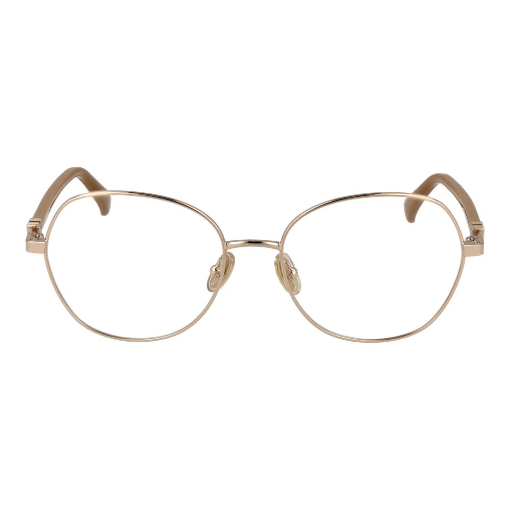 Eyeglasses Frames by Max Mara for women in acetate gold features an refined silhouette, showcasing the refined gold coloured frame and sophisticated full-frame frame design.