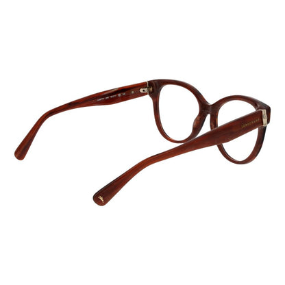 Eyeglasses Frames by Longchamp for women in acetate and brown showcases a refined silhouette, detailed with a brown coloured frame finish and a sophisticated full-frame frame design.