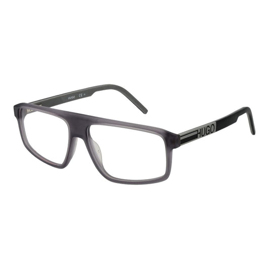 Eyeglasses Frames by Hugo Boss for men in acetate gray showcases a reflective silhouette, artfully incorporating a sophisticated gray coloured frame with a distinct full-frame frame design.