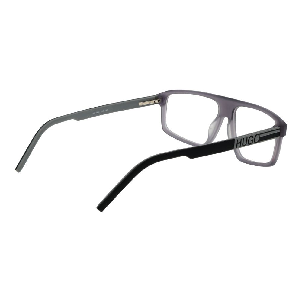 Eyeglasses Frames by Hugo Boss for men in acetate gray features an refined silhouette, showcasing a sophisticated gray coloured frame and refined full-frame frame design for a refined look.