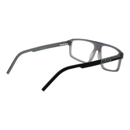 Eyeglasses Frames by Hugo Boss for men in acetate gray features an refined silhouette, showcasing a sophisticated gray coloured frame and refined full-frame frame design for a refined look.
