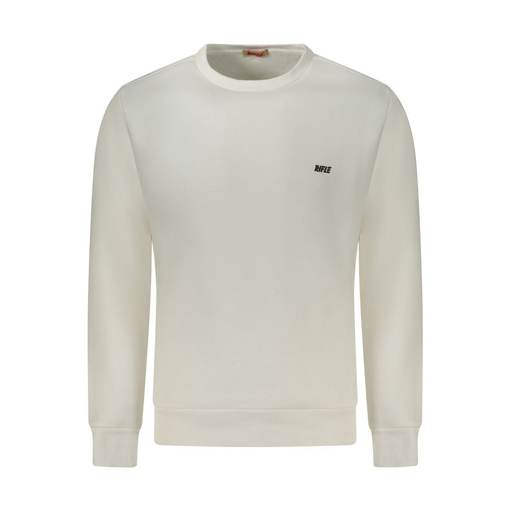 Sweatshirt by Rifle for men in cotton white presents a smart casual silhouette, featuring a smart casual crew neckline and long-sleeve for a sophisticated look.