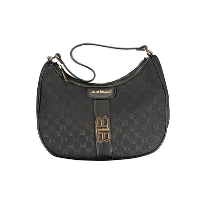 Compact Handbag by Laura Biagiotti for women in polyester & polyurethane black features a exquisite silhouette, showcasing a secure zipper and exquisite built-in-compartments & internal-pockets with versatile handle for a exquisite finish.