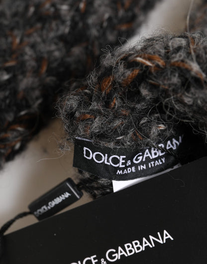 Dolce & Gabbana Polyamide Cashmere Virgin & Alpaca Wool Fingerless Gloves - Gray