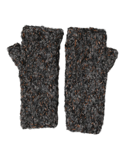 Dolce & Gabbana Polyamide Cashmere Virgin & Alpaca Wool Fingerless Gloves - Gray