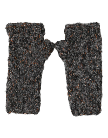 Dolce & Gabbana Polyamide Cashmere Virgin & Alpaca Wool Fingerless Gloves - Gray