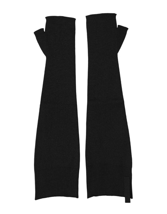 Dolce & Gabbana Virgin Wool Fingerless Gloves - Black