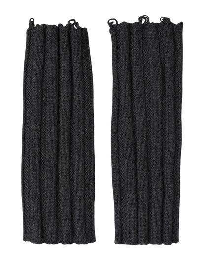 Dolce & Gabbana Virgin Wool Fingerless Gloves - Black