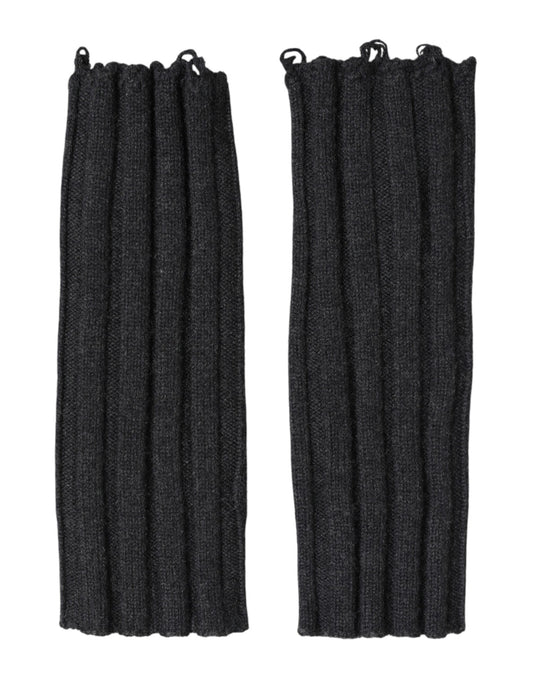 Dolce & Gabbana Virgin Wool Fingerless Gloves - Black