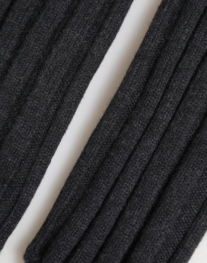 Dolce & Gabbana Black Virgin Wool Knitted Fingerless Gloves
