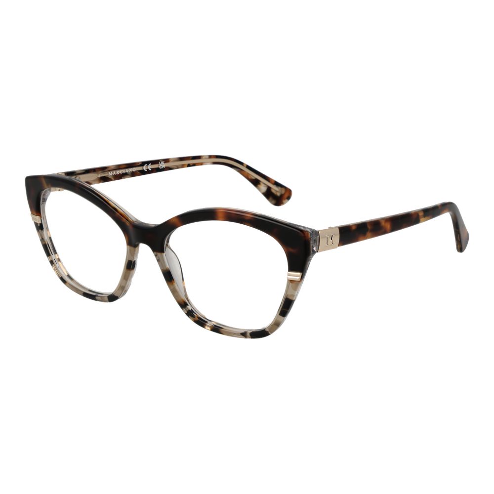 Eyeglasses Frames by Marciano by Guess for women in acetate brown features a refined silhouette, showcasing a refined brown coloured frame and full-frame frame design for a sophisticated, premium look.