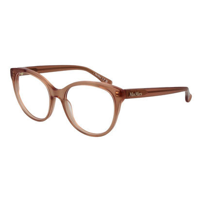 Eyeglasses Frames by Max Mara for women in acetate brown showcases a reflective silhouette, artfully incorporating a sophisticated brown coloured frame with a distinct full-frame frame design.