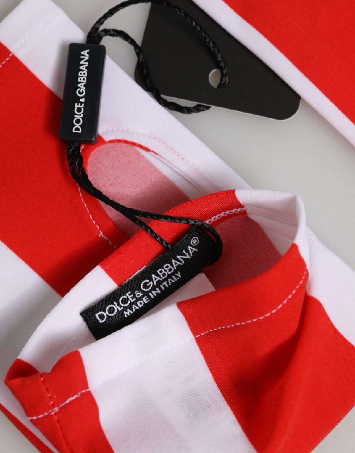 Dolce & Gabbana Stretch Nylon Fingerless Gloves Wrist Length - Red White Signature