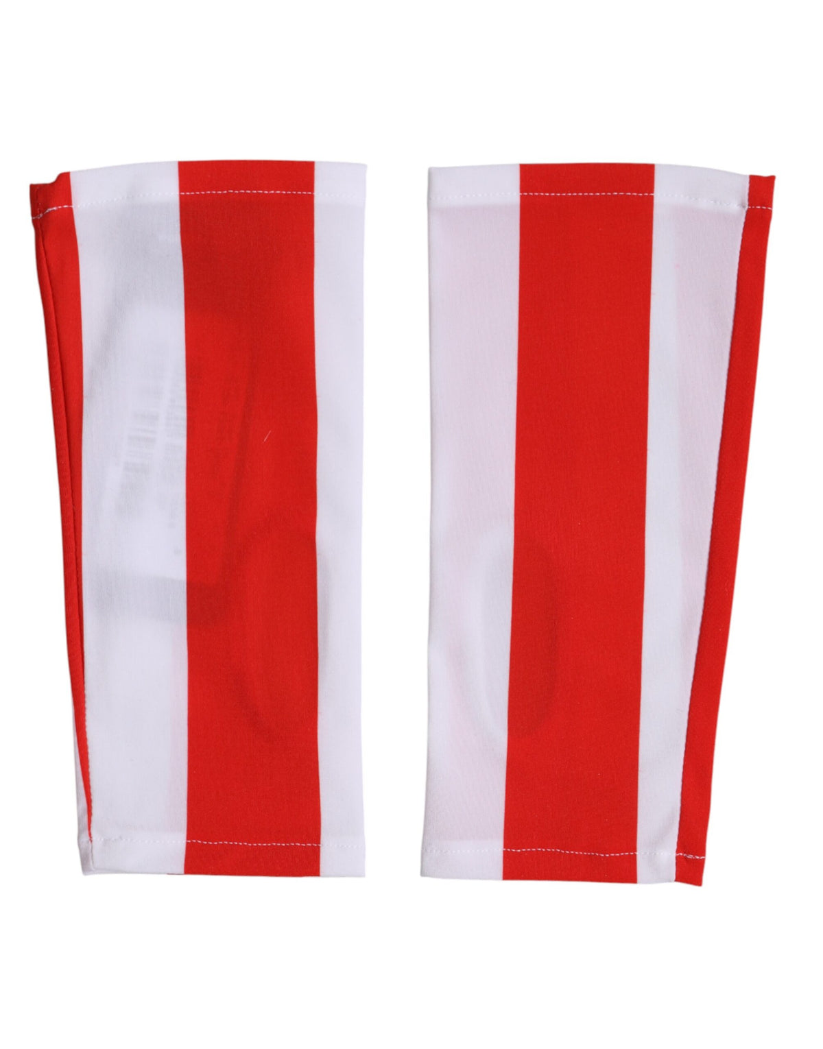 Dolce & Gabbana Stretch Nylon Fingerless Gloves Wrist Length - Red White Signature