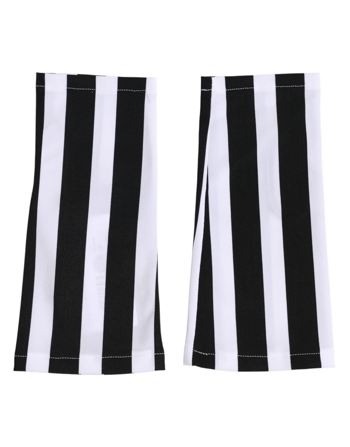 Dolce & Gabbana Stretch Nylon Fingerless Gloves Wrist Length - Black White Signature
