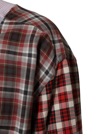 Dolce & Gabbana Men's Regular Fit Long-Sleeve Cotton Dress Shirt - Multicolor Patterned Checkered