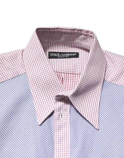 Dolce & Gabbana Men's Regular Fit Long-Sleeve Cotton Dress Shirt - Multicolor Patterned Checkered