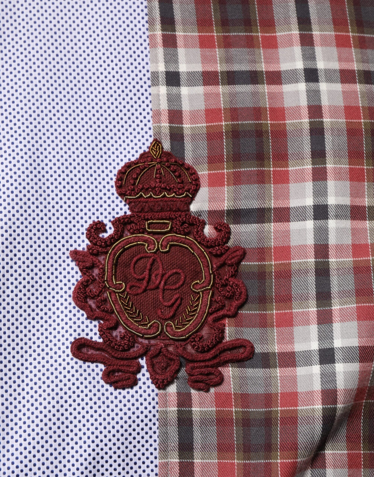 Dolce & Gabbana Men's Regular Fit Long-Sleeve Cotton Dress Shirt - Multicolor Patterned Checkered