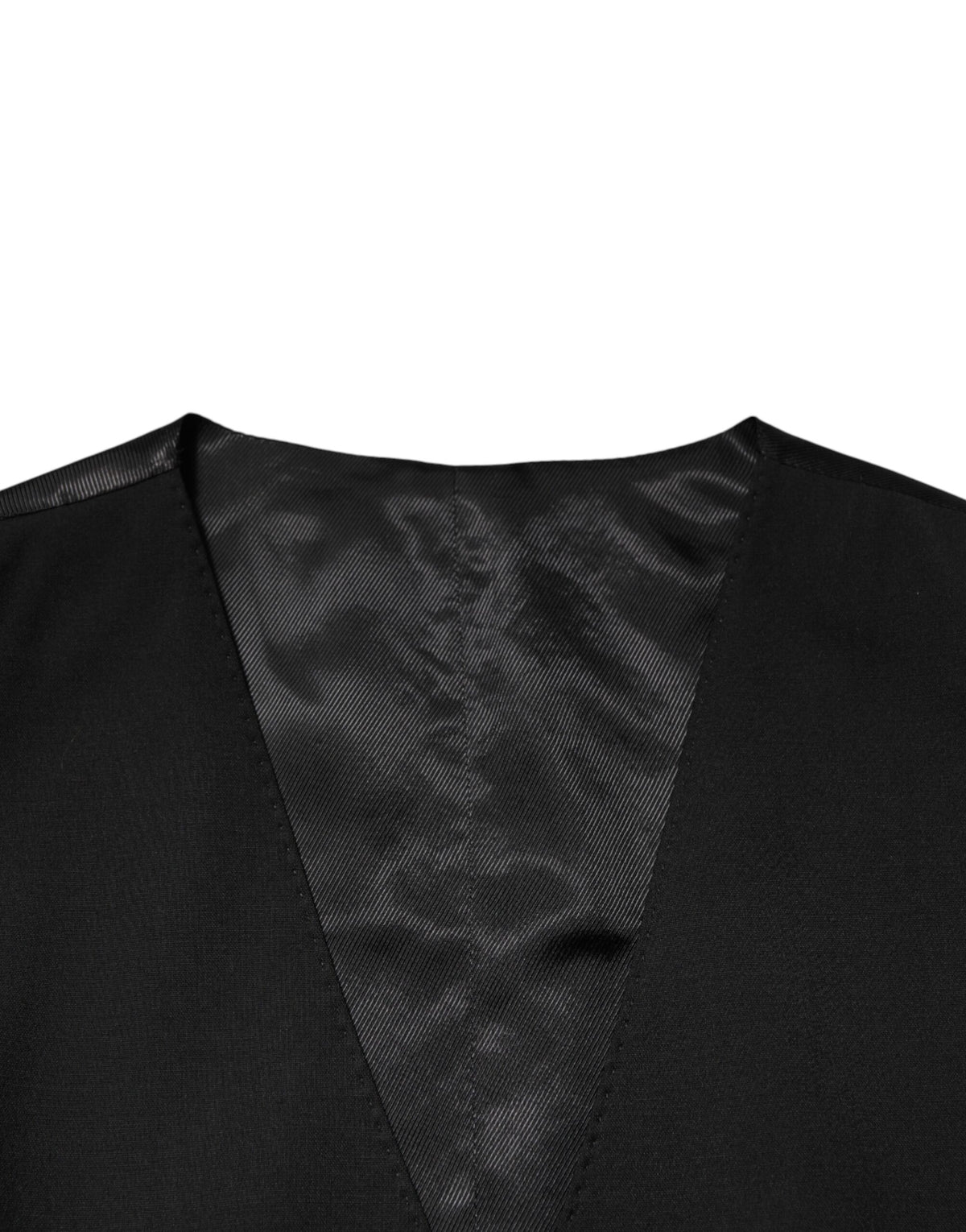 Dolce & Gabbana Men's Polyester Viscose Wool Vest - Black