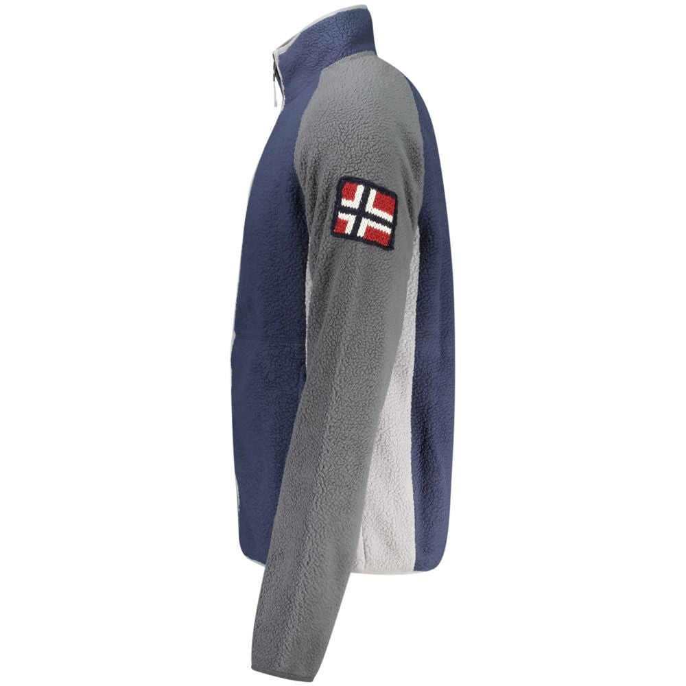 Sweatshirt by Norway 1963 for men in polyester blue & gray features an provocated silhouette, detailed with a provocated and a refined high-neck neckline for a sophisticated aesthetic.