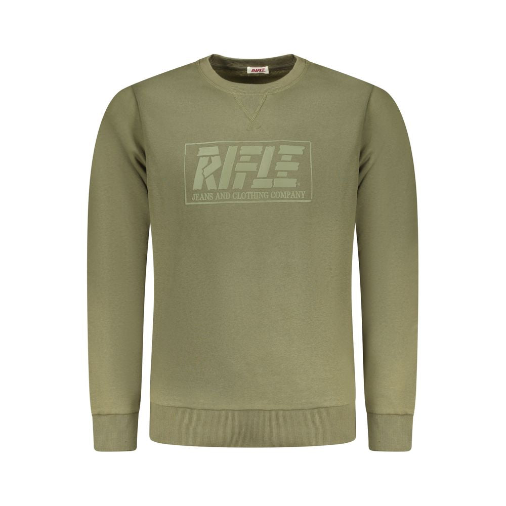 Sweatshirt by Rifle for men in cotton polyester green & print features an provocated silhouette, detailed with a provocated and a refined for a sophisticated aesthetic.