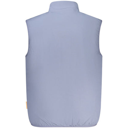 Vest by Norway 1963 for men in stretch polyester blue showcases a utilitarian silhouette, artfully incorporating pockets and a utilitarian for a truly utilitarian finish.
