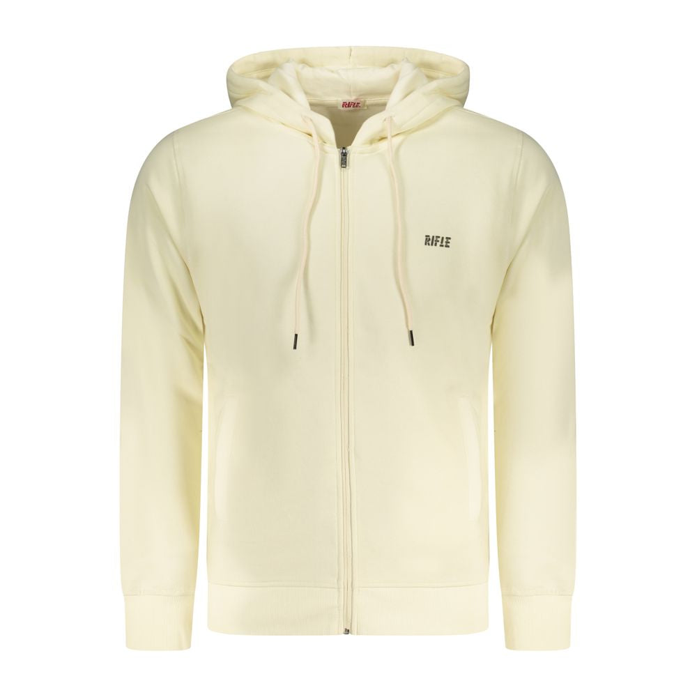 Hooded Sweatshirt Hoodie by Rifle for men in cotton polyester canvas white features a authentic silhouette, showcasing a sophisticated hooded neckline and authentic detail for a refined finish.