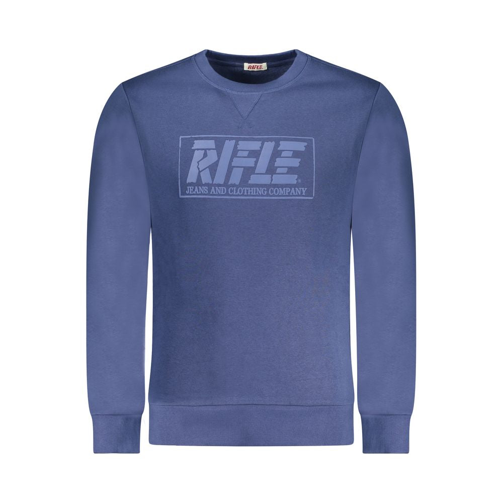 Sweatshirt by Rifle for men in cotton polyester blue, signature & print features an exquisite silhouette, showcasing and crew neckline details for a exquisite look.