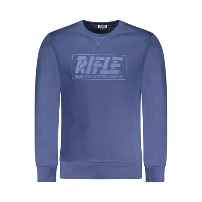 Sweatshirt by Rifle for men in cotton polyester blue, signature & print features an exquisite silhouette, showcasing and crew neckline details for a exquisite look.