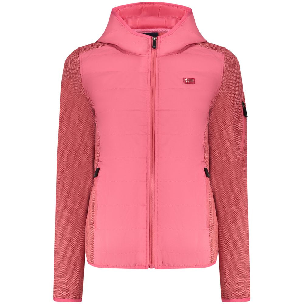Hooded Windbreaker Jacket by Norway 1963 for women in polyester pink & signature features an magnificent silhouette, showcasing the sophisticated hooded neckline and functional pockets, hooded & windproof for a premium, magnificent look.