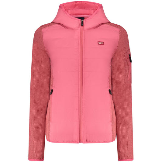 Hooded Windbreaker Jacket by Norway 1963 for women in polyester pink & signature features an magnificent silhouette, showcasing the sophisticated hooded neckline and functional pockets, hooded & windproof for a premium, magnificent look.