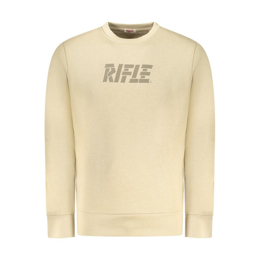 Sweatshirt by Rifle for men in cotton polyester beige & print features an enviable silhouette, showcasing a premium and refined crew neckline for a truly enviable finish.