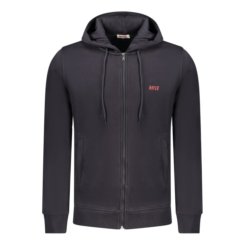 Hooded Sweatshirt Hoodie by Rifle for men in cotton polyester blue & print features a slouchy chic silhouette, detailed with a slouchy chic and a signature hooded neckline for an elevated aesthetic.