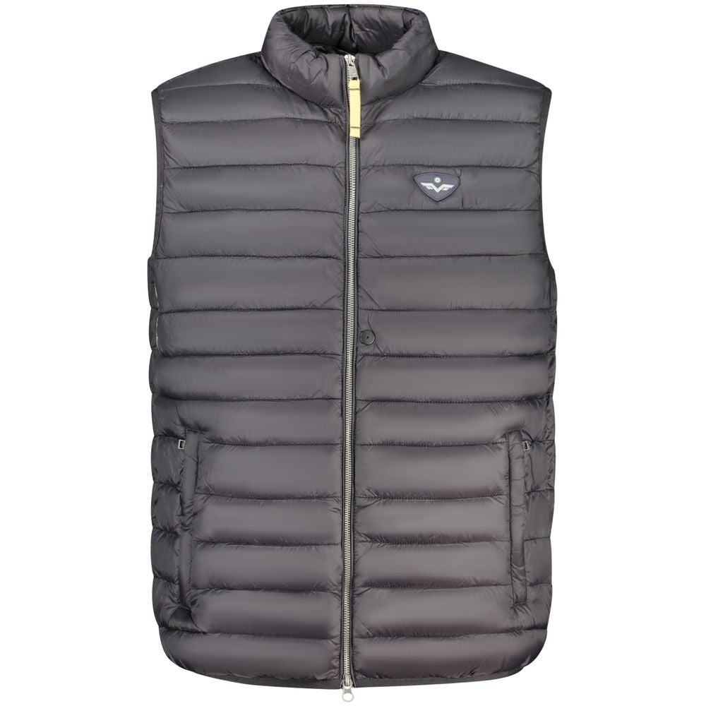 Vest by Armata Di Mare for men in polyamide black features an contemporary silhouette, showcasing refined pockets and a contemporary for a sophisticated layered look.