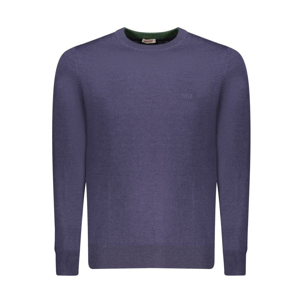 Sweatshirt by Rifle for men in nylon polyester & wool blue presents a smart casual silhouette, featuring a smart casual crew neckline and long-sleeve for a sophisticated look.