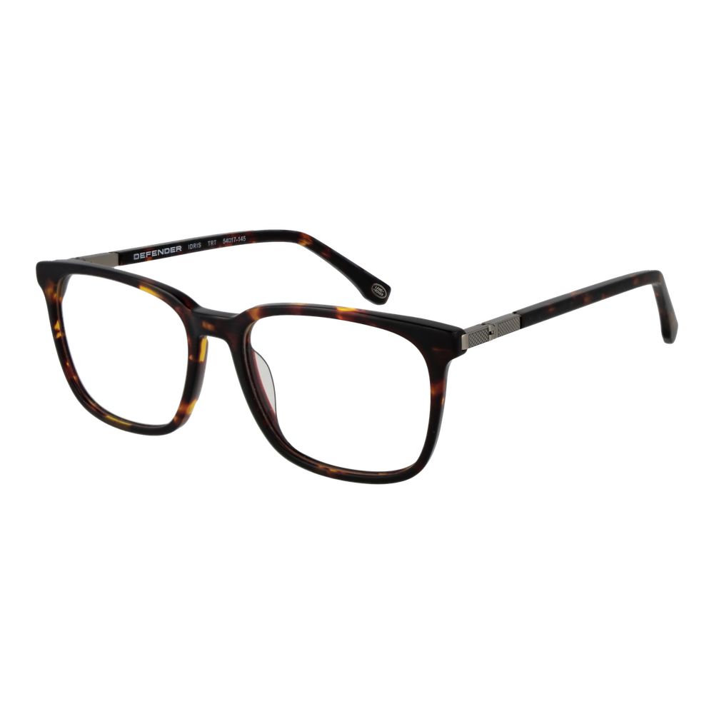 Eyeglasses Frames by Land Rover for men in acetate brown showcases a reflective silhouette, artfully incorporating a sophisticated brown coloured frame with a distinct full-frame frame design.