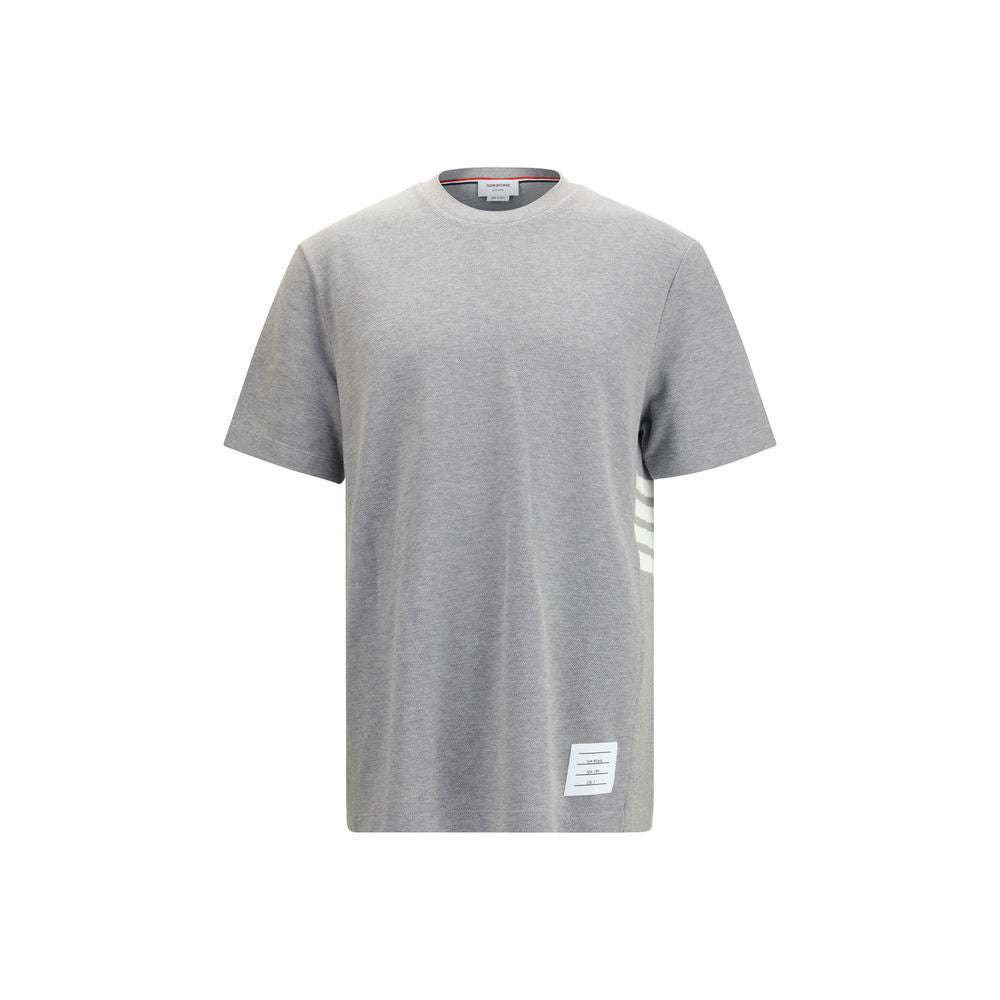 T-Shirt by Thom Browne for men in cotton gray & signature features an on trend silhouette, perfectly showcasing a on trend and crew neckline for an elevated aesthetic.
