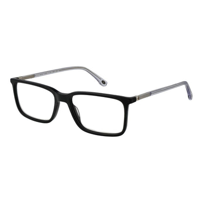 Eyeglasses Frames by Land Rover for men in acetate black features an refined silhouette, showcasing a sophisticated black coloured frame and refined full-frame frame design for a refined look.
