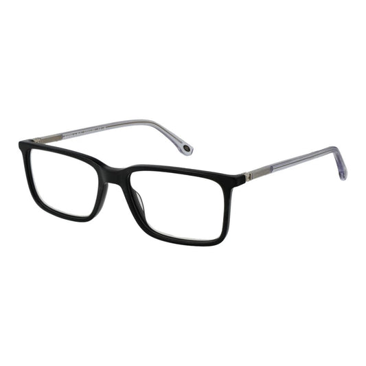 Eyeglasses Frames by Land Rover for men in acetate black features an refined silhouette, showcasing a sophisticated black coloured frame and refined full-frame frame design for a refined look.