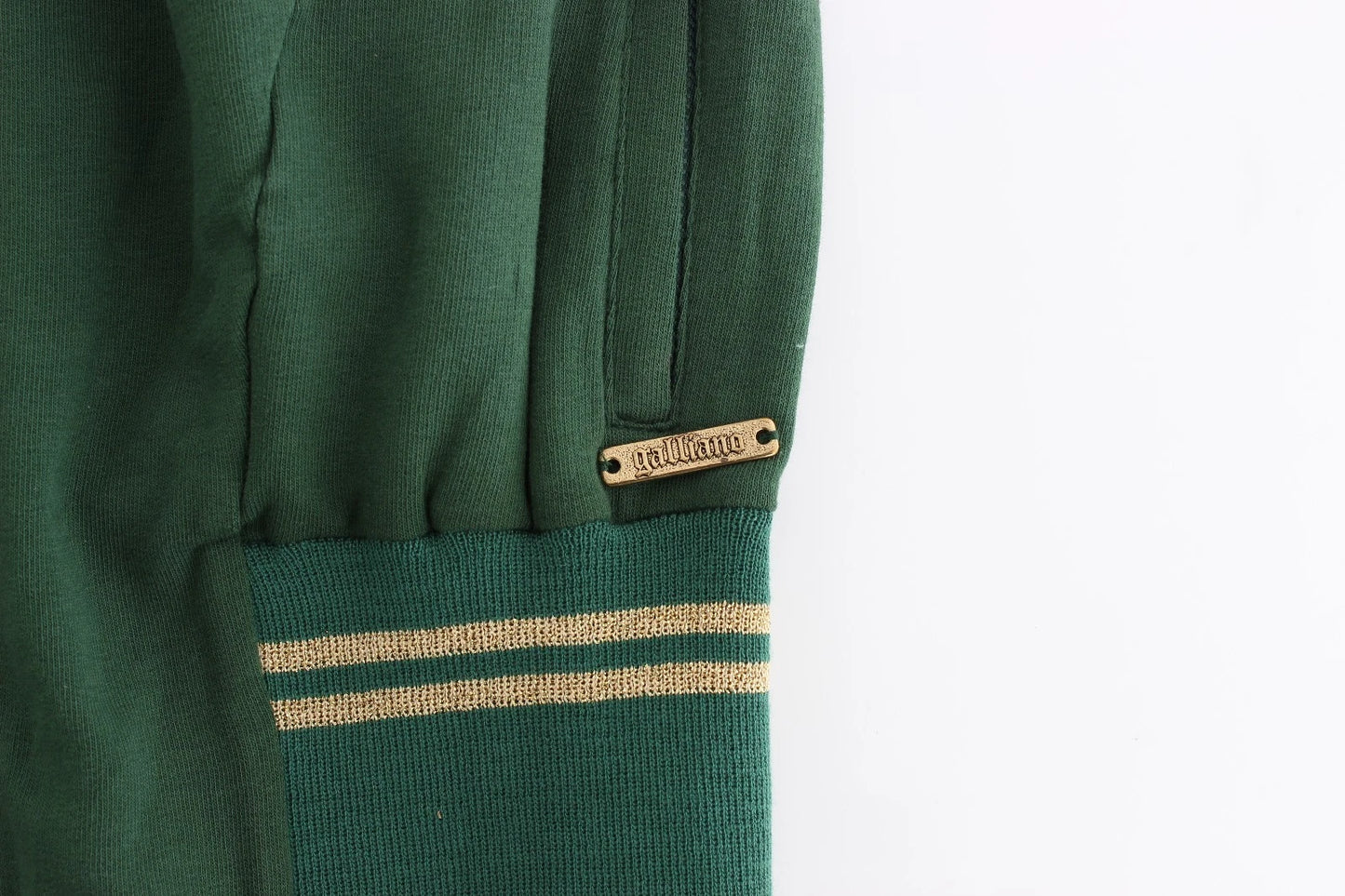 John Galliano Green Mock Zip Cardigan Sweatshirt Sweater Jacket