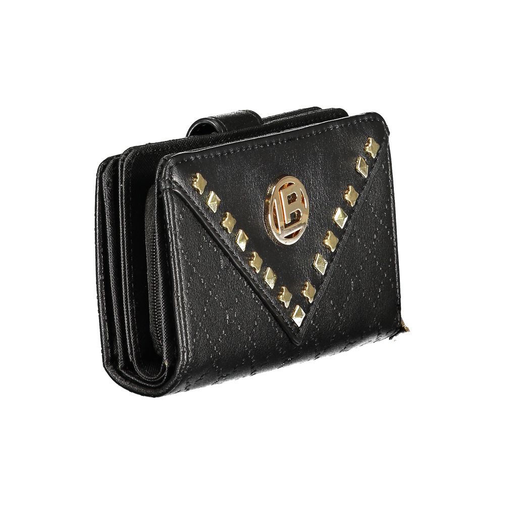 Cardholder Wallet by Laura Biagiotti for women in polyethylene black presents a streamlined silhouette, showcasing the sophisticated design of the Bradenton Essence Polyethylene Cardholder Wallet collection with functional card-organization coin-purse.